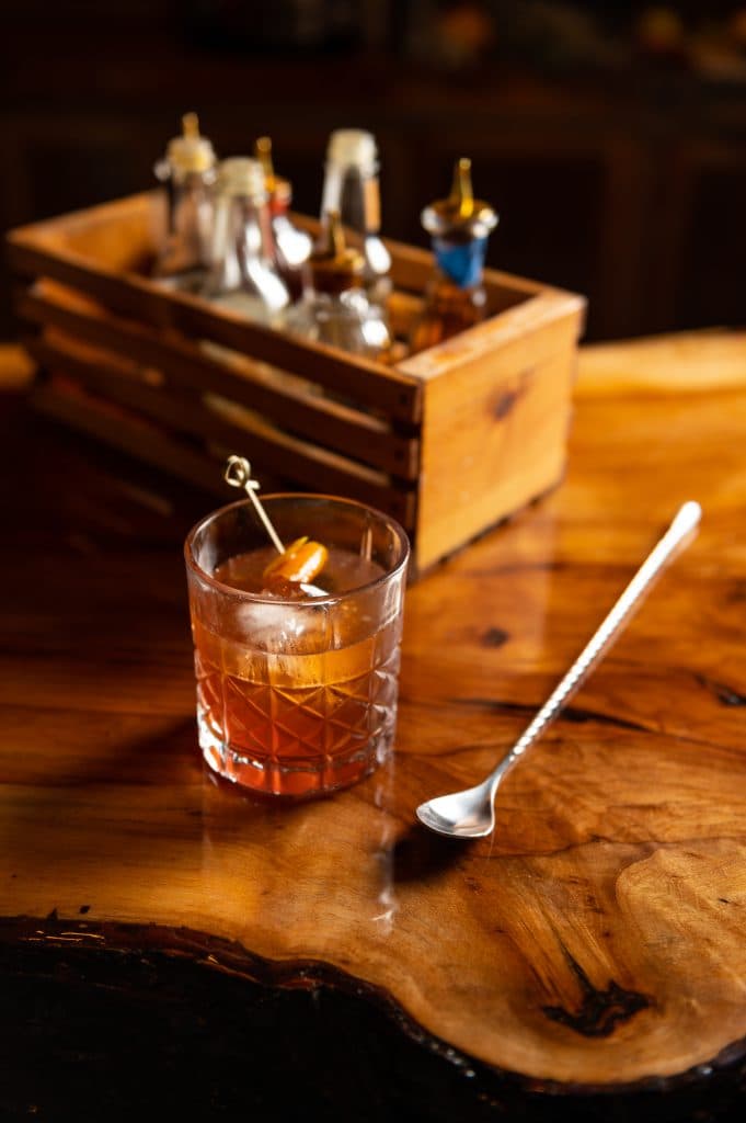 An Old Fashioned cocktail at Revival Craft Cocktails